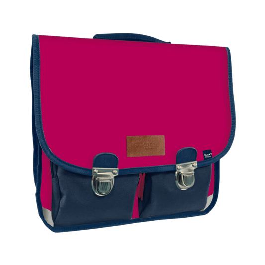 Cartable vintage couleur framboise - 38cm