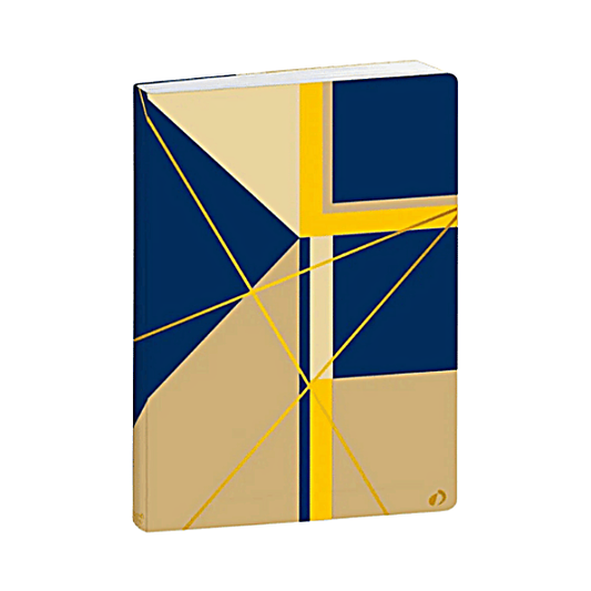 Carnet de notes navy jaune 15x21 cm